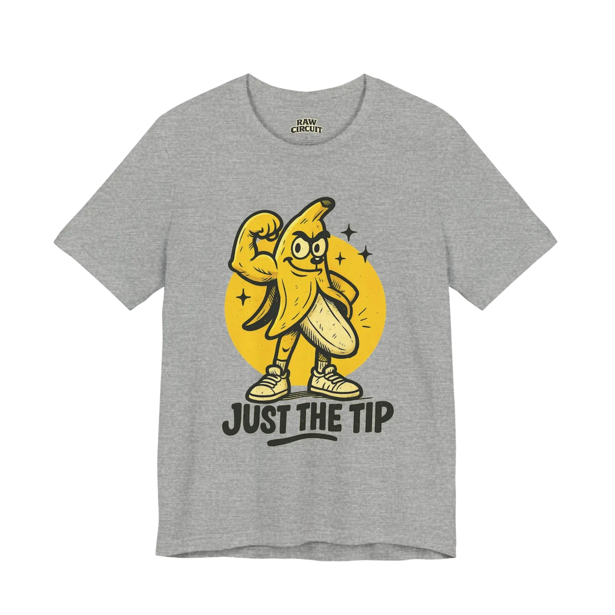 “Just The Tip” Banana Graphic Tee on Heather Gray for Raw Circuit