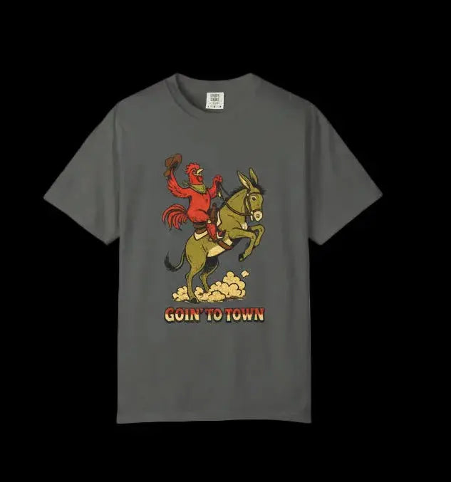 western graphic tee goin to town design pepper shirt