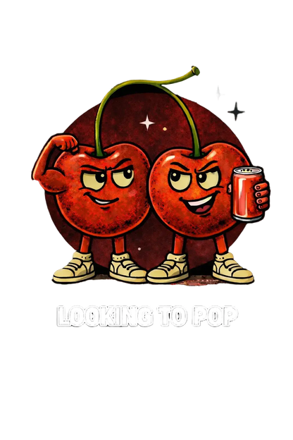 Retro “Lookin' To Pop” Cherry Tee Printify T-Shirt Raw Circuit Raw Circuit
