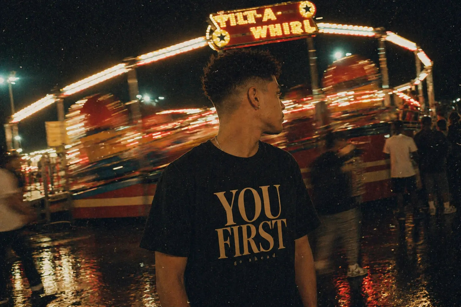 YOU FIRST go ahead black tee detail — Raw Circuit