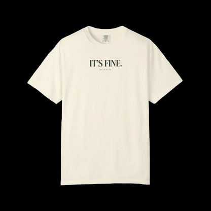 IT'S FINE. (probably) graphic tee in Ivory — RAW CIRCUIT serif text statement tee