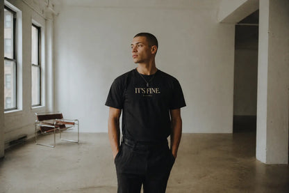 IT'S FINE. (probably) graphic closeup — RAW CIRCUIT typography tee Comfort Colors