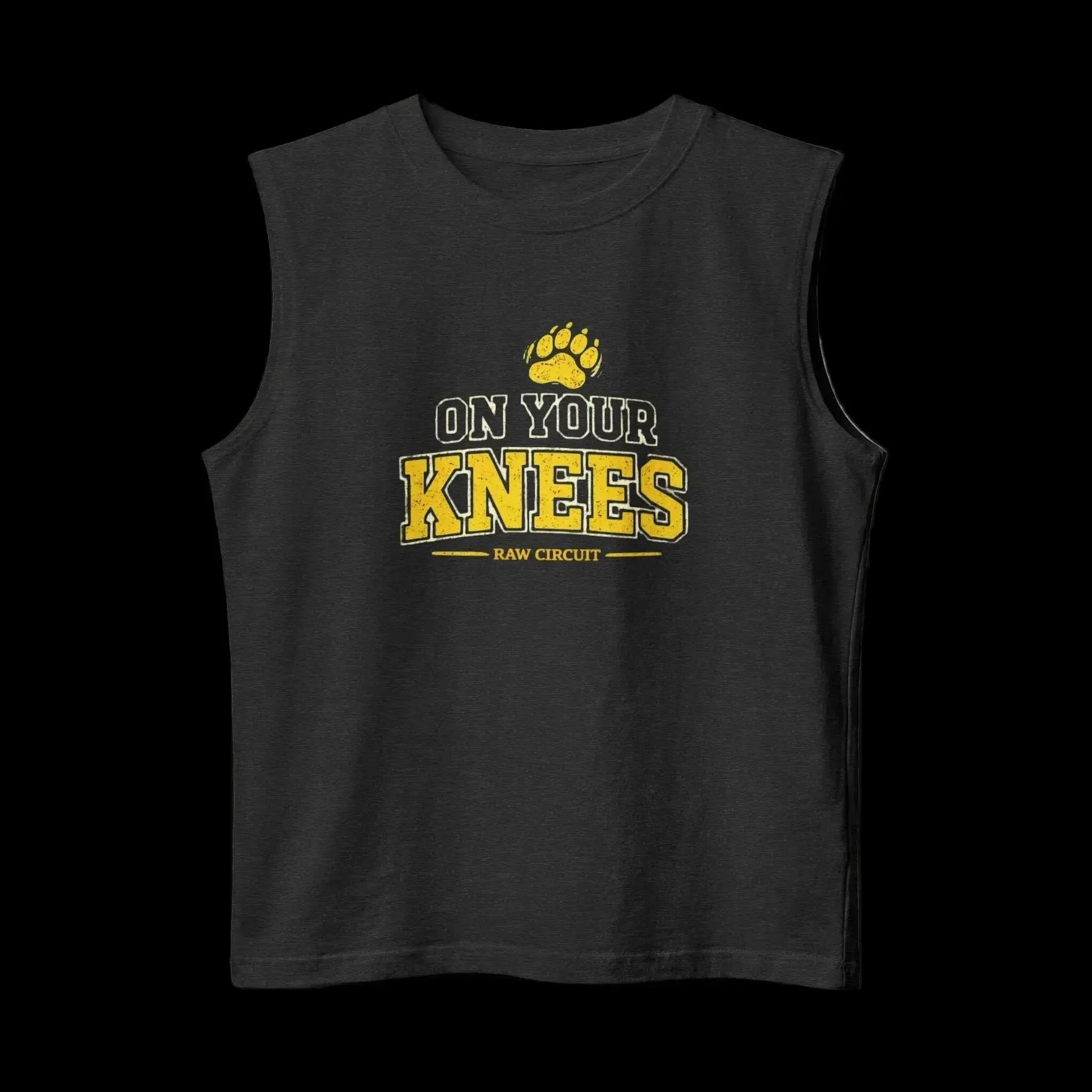 Raw Circuits “On Your Knees” Muscle Tank In Dark Grey 