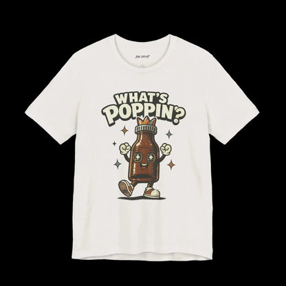 What’s poppin’? Mascot character for raw circuit on BellaCanvas vintage white shirt blank.