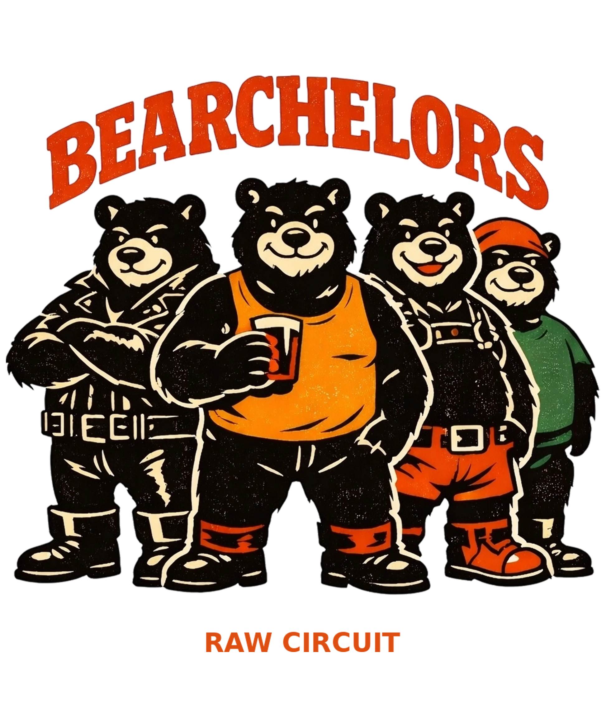 Bearchelors Vintage Bear Graphic Tee Raw Circuit Printify T-Shirt Raw Circuit Raw Circuit