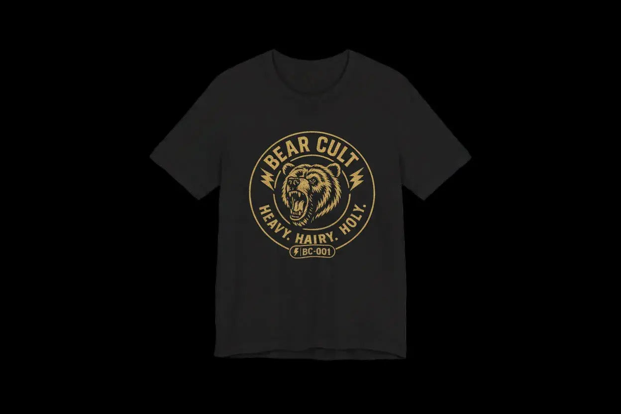 vintage bear graphic t shirt gold print